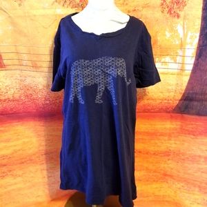 Girls G.H. Bass & Co. Navy Blue Elephant Tshirt. Size XS